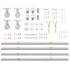 vidaXL Kit fixation porte coulissante 183 cm Acier inoxydable Argent&eacute;