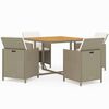 vidaXL Ensemble &agrave; manger de jardin et coussins 5 pcs Poly rotin Beige