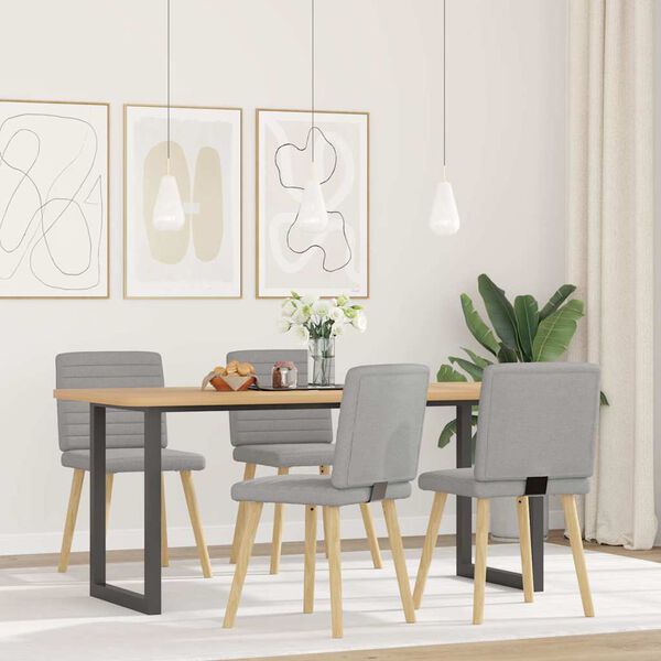 vidaXL Chaises &agrave; manger lot de 4 gris nuage tissu