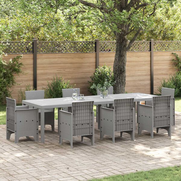 vidaXL Table de jardin pour repas Gris clair 300 x 100 x 73 cm