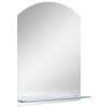 vidaXL Miroir mural avec &eacute;tag&egrave;re 20x40 cm Verre tremp&eacute;