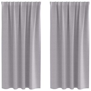 vidaXL Rideaux occultants avec anneaux 2 pcs Gris m&eacute;tal 175 x 140 cm