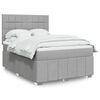 vidaXL Sommier &agrave; lattes de lit avec matelas Gris clair 140x200cm Tissu