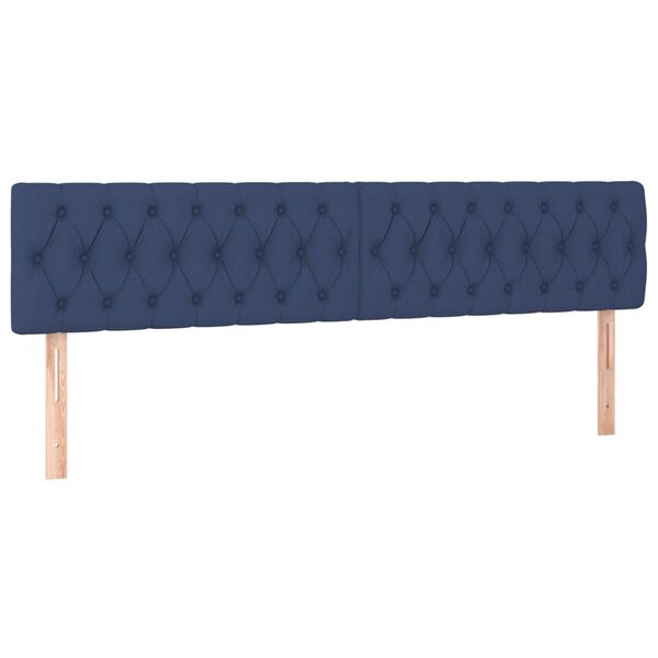 vidaXL T&ecirc;tes de lit Bleu 180x7x78/88 cm Tissu