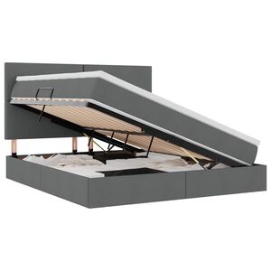 vidaXL Lit avec rangement et matelas Gris fonc&eacute; 180 x 200 cm Polyester