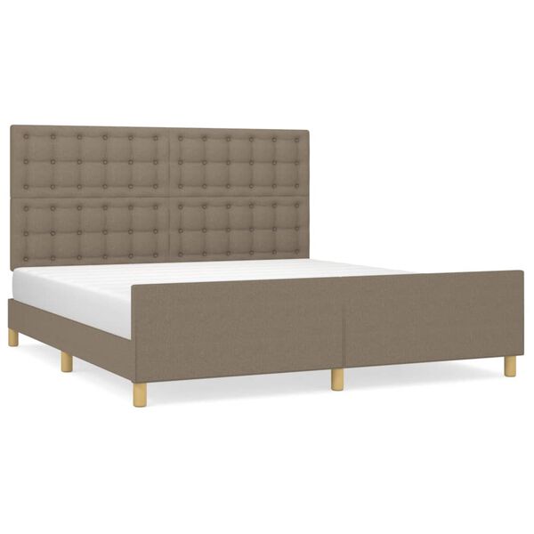 vidaXL Cadre de lit sans matelas taupe tissu