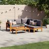 vidaXL Salon de jardin avec coussins 4 pcs bois d'acacia massif