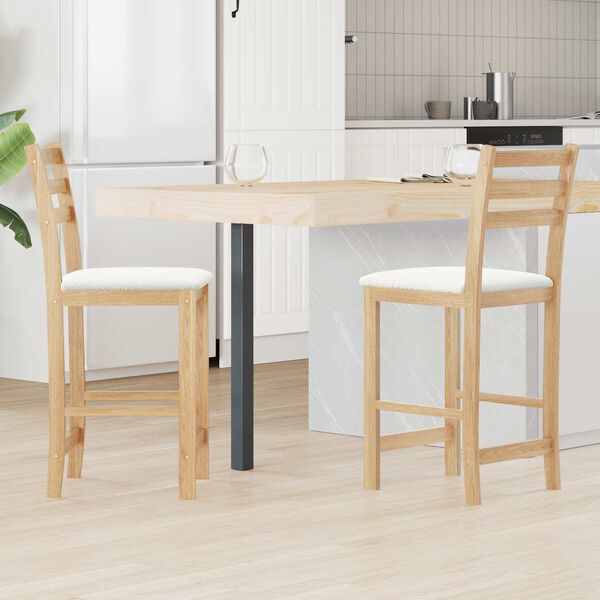 vidaXL Chaises de salle &agrave; manger 2 pcs Naturel 40 x 47,5 x 99,5 cm
