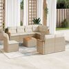 vidaXL Salon de jardin avec coussins 9 pcs beige r&eacute;sine tress&eacute;e