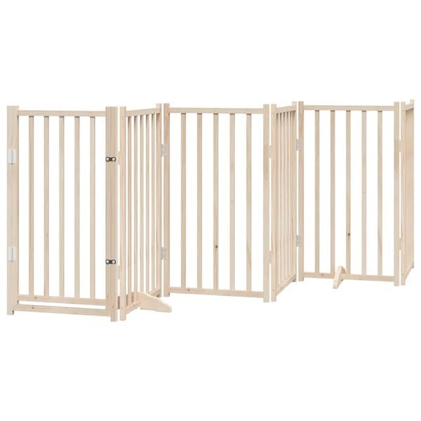 vidaXL Barri&egrave;re pour chien avec porte pliable 6 panneaux 300 cm Bois massif Sapin