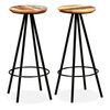 vidaXL Tabourets de bar lot de 2 bois massif de r&eacute;cup&eacute;ration