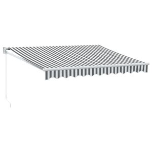 vidaXL Auvent manuel 3 x 2,5 m Rayures anthracite et blanc