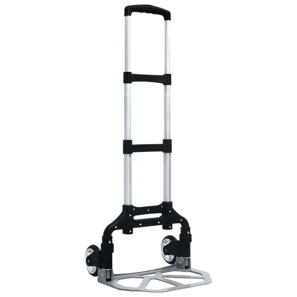 vidaXL Chariot de transport pliable 70 kg Aluminium Argent&eacute;