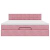 VidaXL Cadre de lit ottoman avec matelas rose 160x200 cm velours