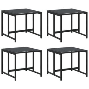 vidaXL Tabourets de jardin 4 pcs noir acier et textil&egrave;ne