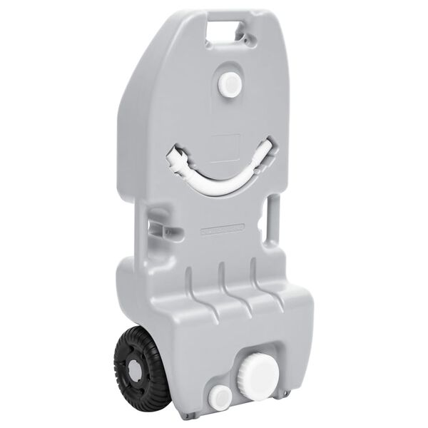 vidaXL Réservoir d'eau à roulettes pour le camping 25 L gris