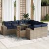 vidaXL Salon de jardin avec coussins 9 pcs gris r&eacute;sine tress&eacute;e acacia