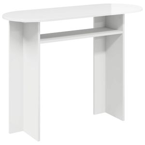 vidaXL Table console avec stockage Blanc brillant 100 x 39,5 x 75 cm