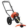 vidaXL D&eacute;broussailleuse avec roues orange 52 cc 1,45 kW