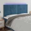 vidaXL T&ecirc;te de lit &agrave; LED Bleu fonc&eacute; 180x5x118/128 cm Velours