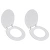 vidaXL Si&egrave;ges de toilette avec couvercles 2 pcs MDF Blanc