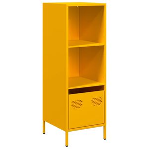 vidaXL Buffet haut jaune moutarde 35x39x103,5 cm acier