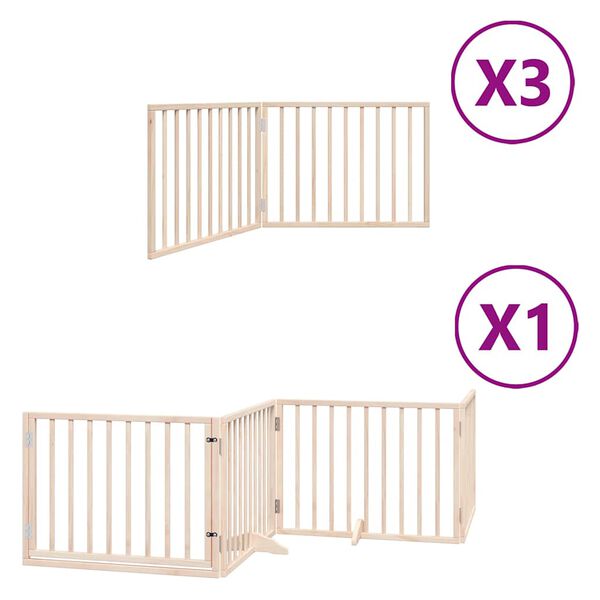 vidaXL Barri&egrave;re pour chien porte pliable 10 panneaux bois de peuplier