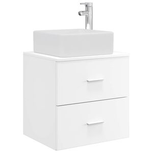 vidaXL Vanit&eacute; de lavabo mural Blanc 53 x 34,5 x 63 cm