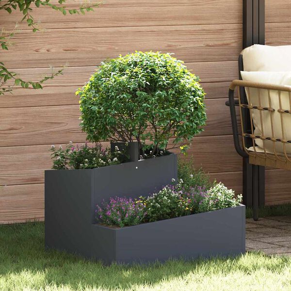 vidaXL Cache-pot de jardin Anthracite 60 x 60 x 50 cm