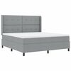 vidaXL Lit &agrave; ressorts avec matelas Gris clair 180 x 200 cm tissu