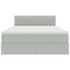 vidaXL Lit de Rangement avec matelas Gris clair 140 x 200 cm Velours