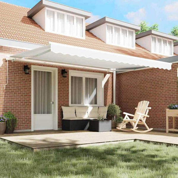 vidaXL Auvent Blanc 4,5 &times; 3,5 m Polyester et m&eacute;tal