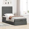 vidaXL Cadre de lit ottoman avec matelas gris fonc&eacute; 80x200 cm tissu