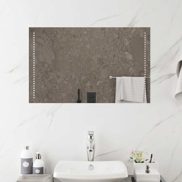 vidaXL Miroir de salle de bain &agrave; LED 80x50 cm