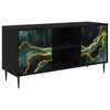vidaXL Meuble TV WIJHE 102 x 33 x 51 cm Ch&ecirc;ne noir Bois d'ing&eacute;nierie