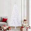 vidaXL Sapin de Noël artificiel avec 300 LED Blanc 210 cm PVC et Acier