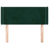 vidaXL T&ecirc;te de lit avec oreilles Vert fonc&eacute; 83x16x78/88 cm Velours