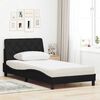 vidaXL Lit avec matelas noir 100x200 cm tissu