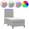 vidaXL Sommier &agrave; lattes de lit avec matelas et LED Gris clair 90x190cm