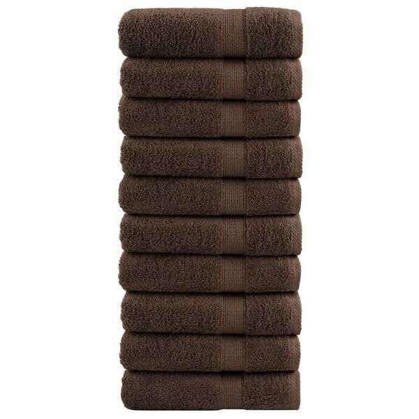 vidaXL Serviettes de douche de qualit&eacute; sup&eacute;rieure SOLUND 10 pcs marron