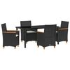 vidaXL Ensemble de salle &agrave; manger pour jardin 5 pcs Noir polyrotin