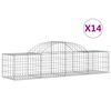 vidaXL Paniers &agrave; gabions arqu&eacute;s 14 pcs 200x50x40/60 cm fer galvanis&eacute;