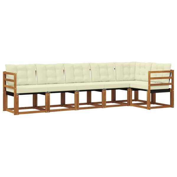vidaXL Ensemble de canap&eacute;s d'ext&eacute;rieur 6 pcs Naturel et Cr&egrave;me