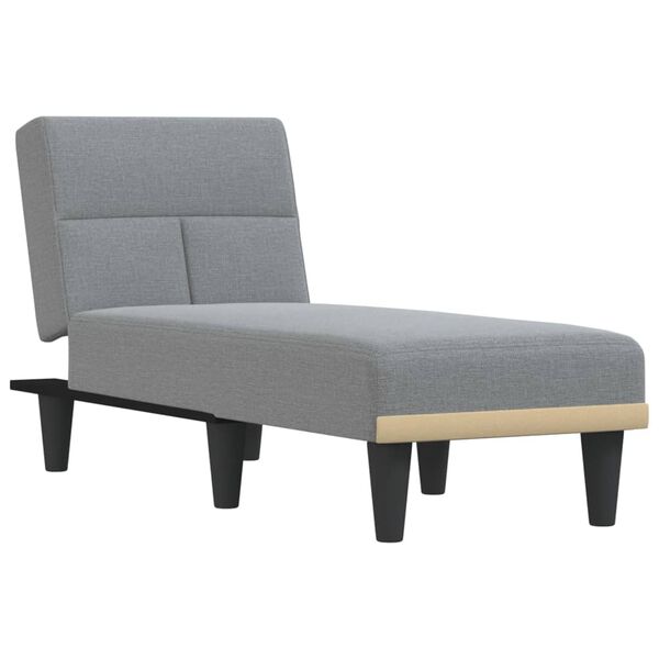 vidaXL Chaise longue gris clair tissu