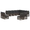 vidaXL Ensemble de canap&eacute; de jardin 12 pc Gris polyrotin