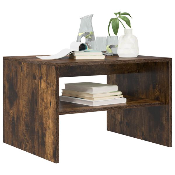 vidaXL Table basse Ch&ecirc;ne fum&eacute; 60 x 50 x 40 cm Bois d'ing&eacute;nierie