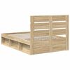 vidaXL Cadre de lit Ch&ecirc;ne Sonoma 135 x 190 cm Bois de pin massif