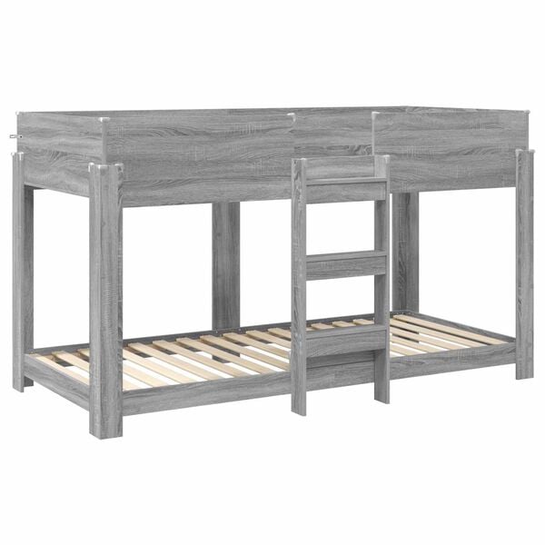 vidaXL Lit Superpos&eacute; pour Enfants avec matelas Gris Sonoma 90 x 200 cm