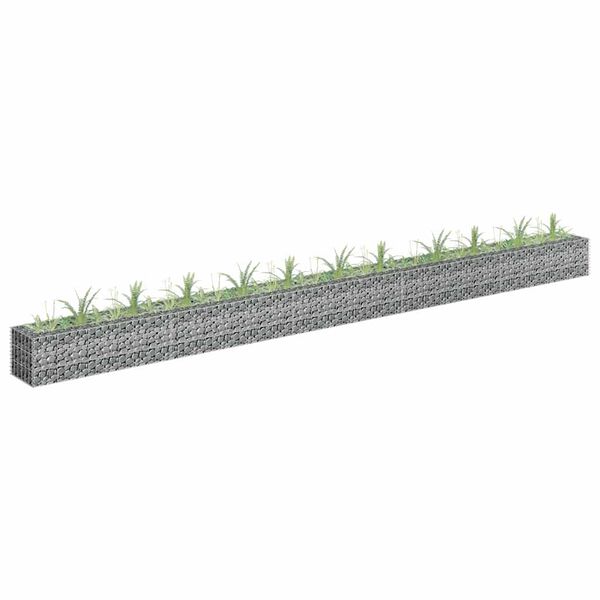 vidaXL Lit sur&eacute;lev&eacute; &agrave; gabion Acier galvanis&eacute; 450x30x30 cm