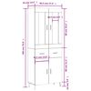 vidaXL Buffet haut Blanc 69,5x34x180 cm Bois d'ing&eacute;nierie